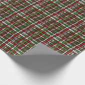 Graphical Seasonal Woven Pattern Red Green White Cadeaupapier (Hoek)