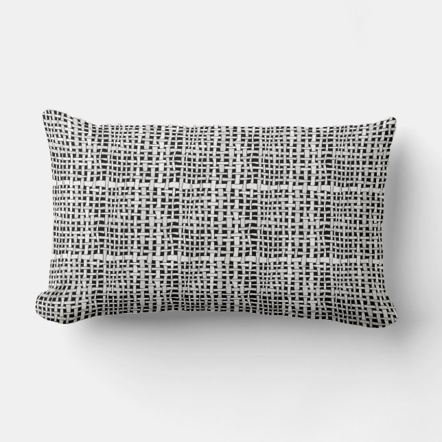 Graphical Silver Woven Rustic Burlap Kussen (Voorkant)