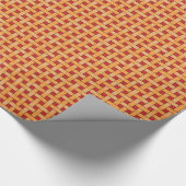 Graphical Woven Golden on Custom Red Color Cadeaupapier (Hoek)