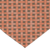 Graphical Woven Natuur Rattan on Custom Brown Tafelkleed (Gekanteld)