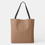 Graphical Woven Rattan Sinaasappel on Custom Green Tote Bag (Achterkant)
