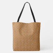 Graphical Woven Rattan Yellow op Custom Brown Tote Bag (Achterkant)