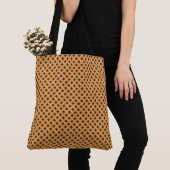 Graphical Woven Rattan Yellow op Custom Brown Tote Bag (Dichtbij)