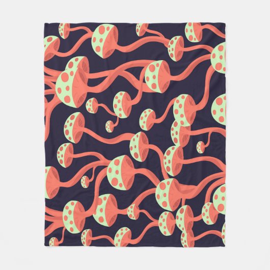 Graphics Paddenstoelen Naadloos Patroon Fleece Deken (Voorkant)
