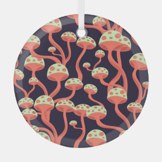 Graphics Paddenstoelen Naadloos Patroon Glas Ornament