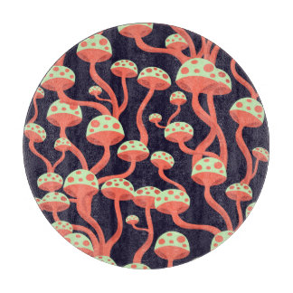 Graphics Paddenstoelen Naadloos Patroon Snijplank