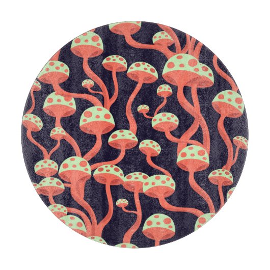 Graphics Paddenstoelen Naadloos Patroon Snijplank (Voorkant)