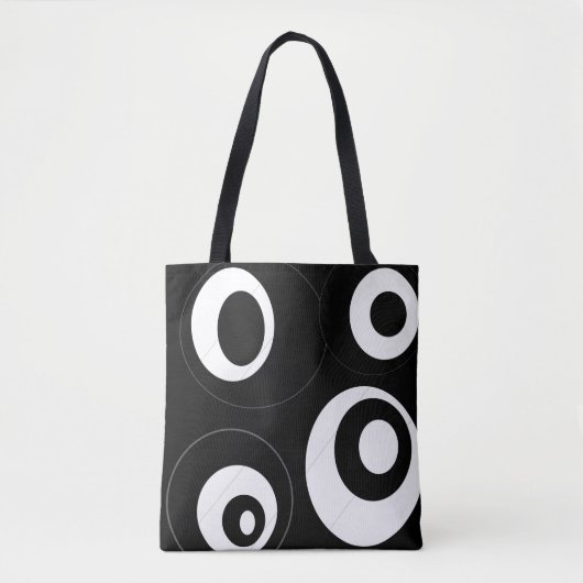 graphique rond noir et blanc tote bag (Voorkant)