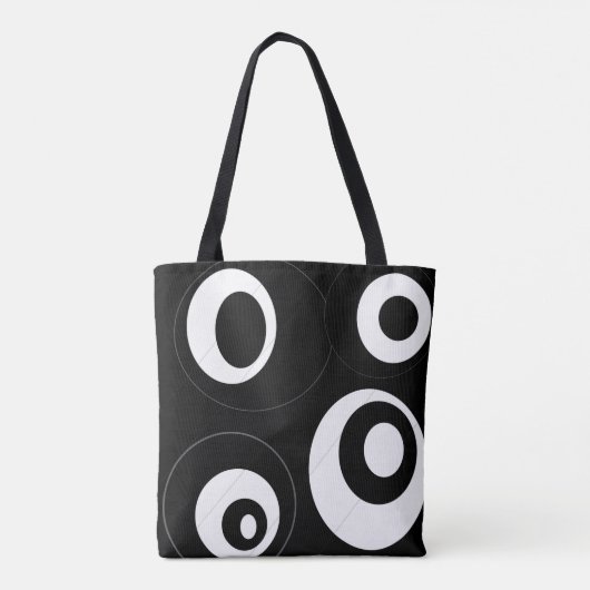 graphique rond noir et blanc tote bag (Achterkant)
