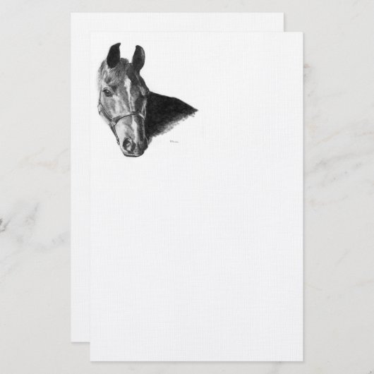 Graphite Horse Head Briefpapier (Voorkant / Achterkant)