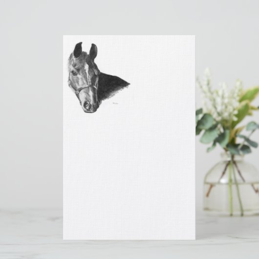 Graphite Horse Head Briefpapier (Staand voorkant)