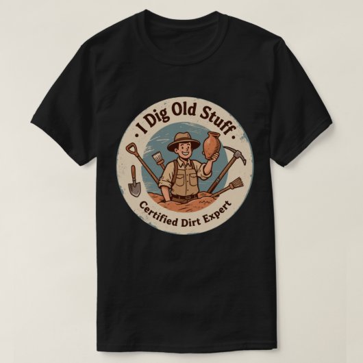 Grapige Archeoloog Die Graaft Kunst T-shirt (Design voorkant)