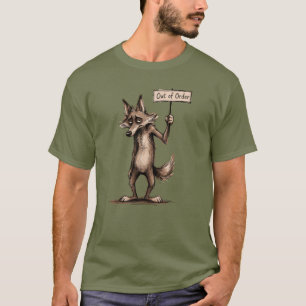 Grapige chagrijnige coyote cartoon 'Buiten gebruik T-shirt