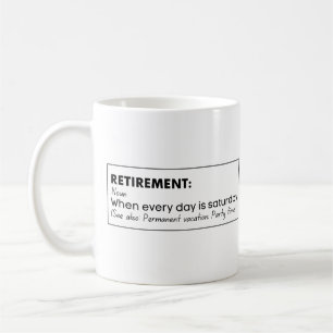 Grapige definitie van pensionering koffiemok