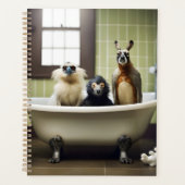 Grapige dieren in badkamer planner (Voorkant)