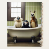Grapige dieren in badkamer planner (Achterkant)
