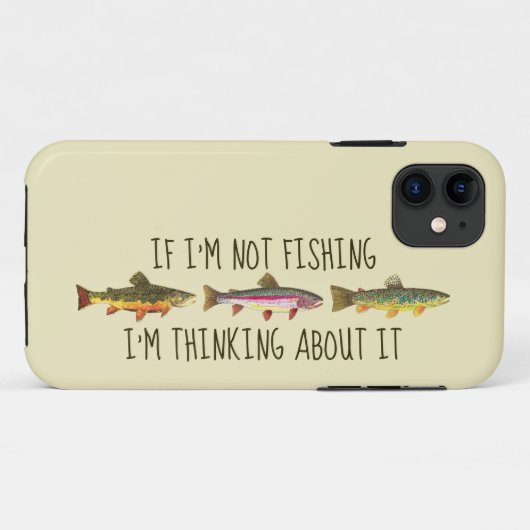 Grapige Forelvliegvisser Angler Case-Mate iPhone Case (Achterkant (horizontaal))