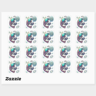 Grapige garnaal citaat vierkante sticker