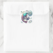Grapige garnaal citaat vierkante sticker (Tas)