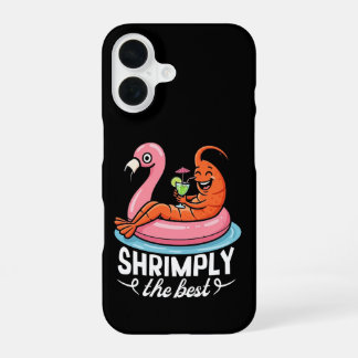 Grapige garnalen strandvakantie zeevruchten zomer iPhone 16 hoesje