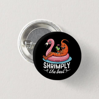 Grapige garnalen strandvakantie zeevruchten zomer ronde button 3,2 cm