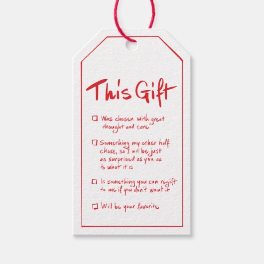 Grapige Handgeschreven Cadeaubijlage Cadeaulabel (Voorkant)