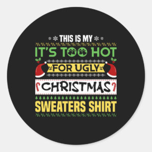 Grapige kerst in juli, grappig strand, zomerse ker ronde sticker