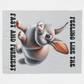 Grapige Konijn Konijn Fleece Deken (Voorkant (Horizontaal))