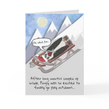 Grapige pinguïn op slee persoonlijk gemaakt