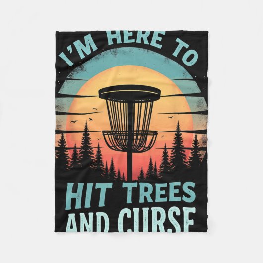 Grapige Retro Discgolf - Boom Treffers Vloek Fleece Deken (Voorkant)