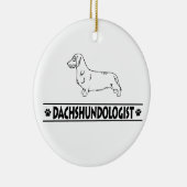 Grapige Ruwharige Dachshund Keramisch Ornament (Rechts)