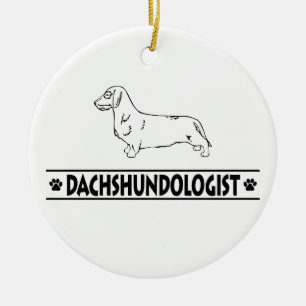 Grapige Ruwharige Dachshund Keramisch Ornament