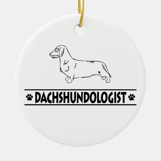 Grapige Ruwharige Dachshund Keramisch Ornament (Voorkant)