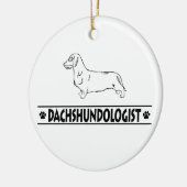 Grapige Ruwharige Dachshund Keramisch Ornament (Links)