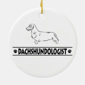 Grapige Ruwharige Dachshund Keramisch Ornament (Achterkant)