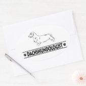Grapige Ruwharige Dachshund Ovale Sticker (Envelop)
