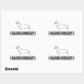 Grapige Ruwharige Dachshund Ovale Sticker (Vel)