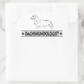 Grapige Ruwharige Dachshund Ovale Sticker (Tas)