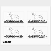Grapige Ruwharige Dachshund Rechthoekige Sticker (Vel)