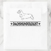 Grapige Ruwharige Dachshund Rechthoekige Sticker (Tas)
