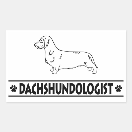Grapige Ruwharige Dachshund Rechthoekige Sticker (Voorkant)