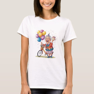 Grapige verjaardagscadeau voor oma die op de fiets t-shirt