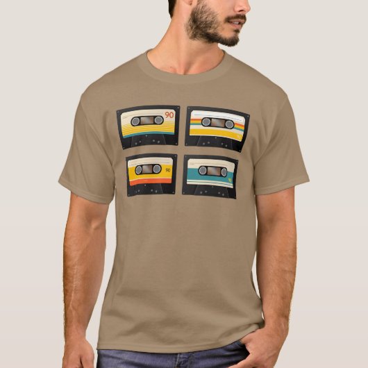 grapische muziek cassette grappig t-shirt (Voorkant)