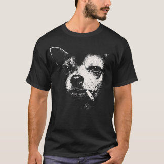Grapjas Chihuahua die sigaret rookt T-shirt
