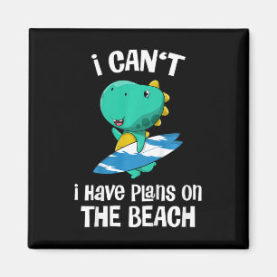 Grapjas dinosaur strandvakantie Cute Dino Surfi Magneet