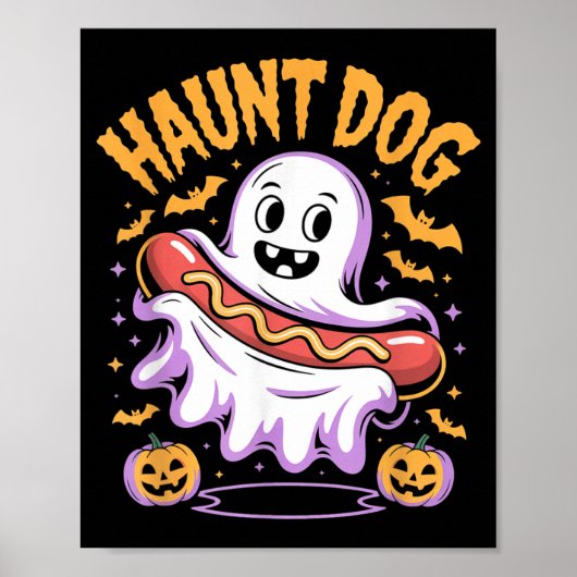 Grapjas Hond Grappige Geest Hotdog Halloween Poster (Voorkant)