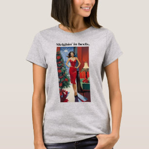 Grapjas Kerst Glam Vrouw die sleept in hoge hakken T-shirt