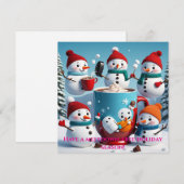 Grapjas Kerstkaart met Sneeuwmannen (Voorkant / Achterkant)