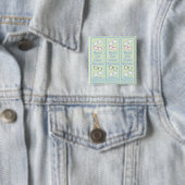 Grapjas Lees Eet Slaap Herhaal Bril Vierkante Button 5,1 Cm (In situ)