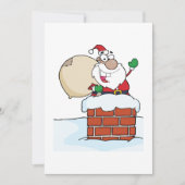 Grapjasante Kerstman in Schoorsteen Kaart (Voorkant)